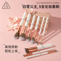 3ce Beginner makeup brush set Animal hair makeup tools Full set eye shadow brush Foundation blush loose powder brush