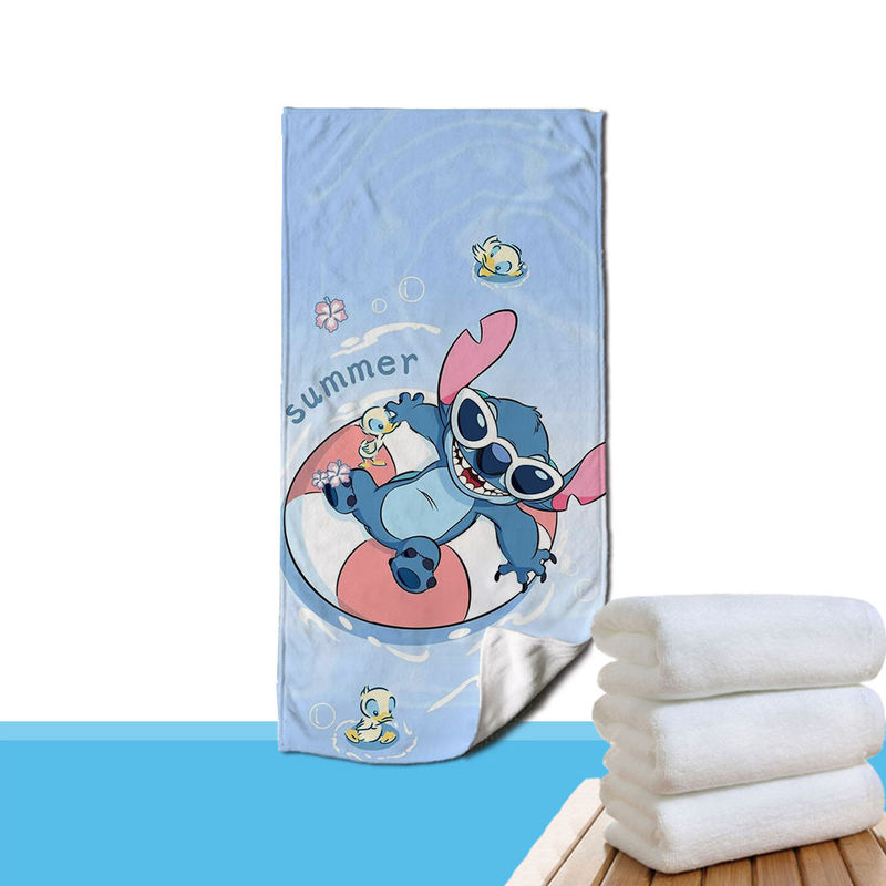 Lilo & Stitch Cartoon Series Sports Towel Gym Beach Seaside Yoga Sweat Towel Absorbent