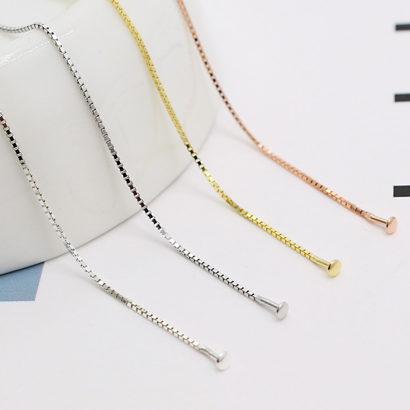 Tletterhead trundle ear necklace S925 pure silver DIY handmade round pearl earthen accessories Mighty Road Pass with needle ear necklace