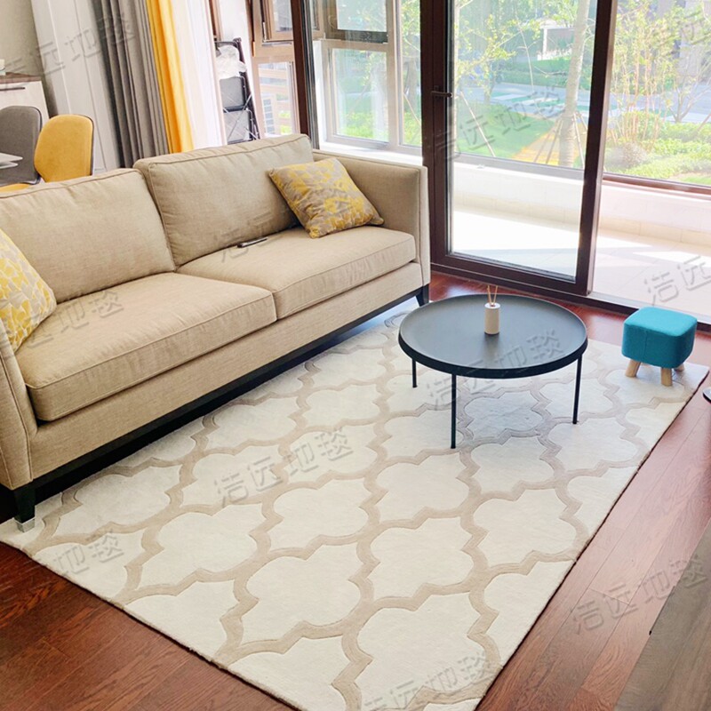 Modern Plaid American Light Lavish Board Room Carpet Living Room Tea Table Sofa Bedroom Bedside Book Room Handmade Carpet