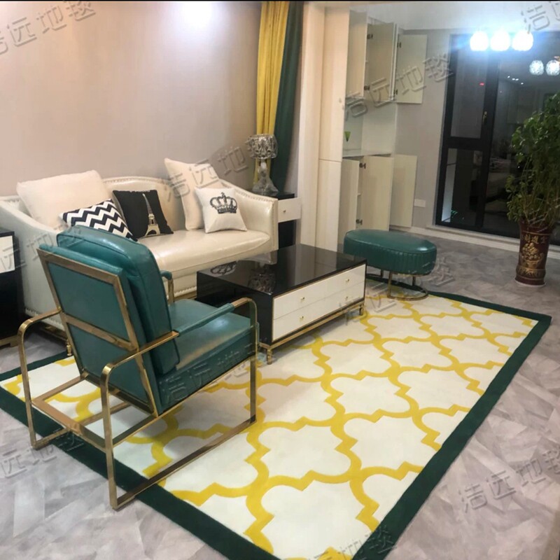 Modern Green Plaid Eu Style American Style Board Room Carpets Living-room Tea Table Sofa Bedroom Book House Handmade