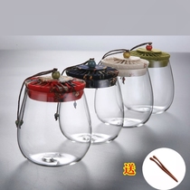 Household tea cans tea set accessories large tea cans kitchen moisture-proof storage cans food dried fruit glass storage cans