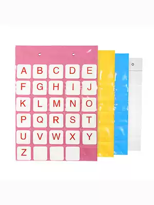 Card transparent children's storage bag insert card man English word recognition early education literacy card hanging bag letters