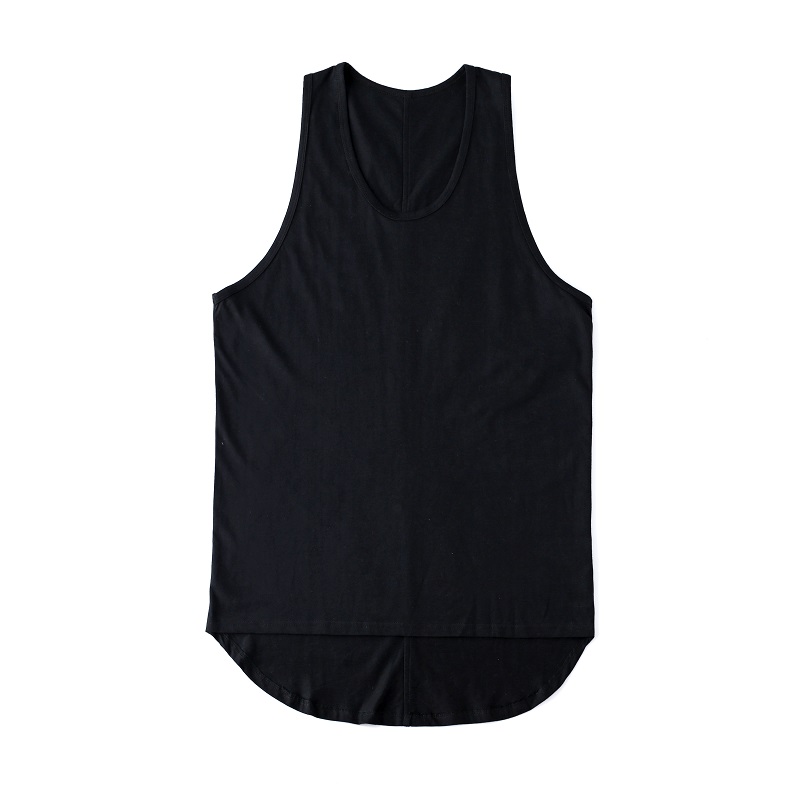 2017 ngắn trước dài cộng với màu rắn dài OVERSIZE lỏng áo cánh phía dưới mồ hôi vest nam và nữ thủy triều áo ba lỗ nam