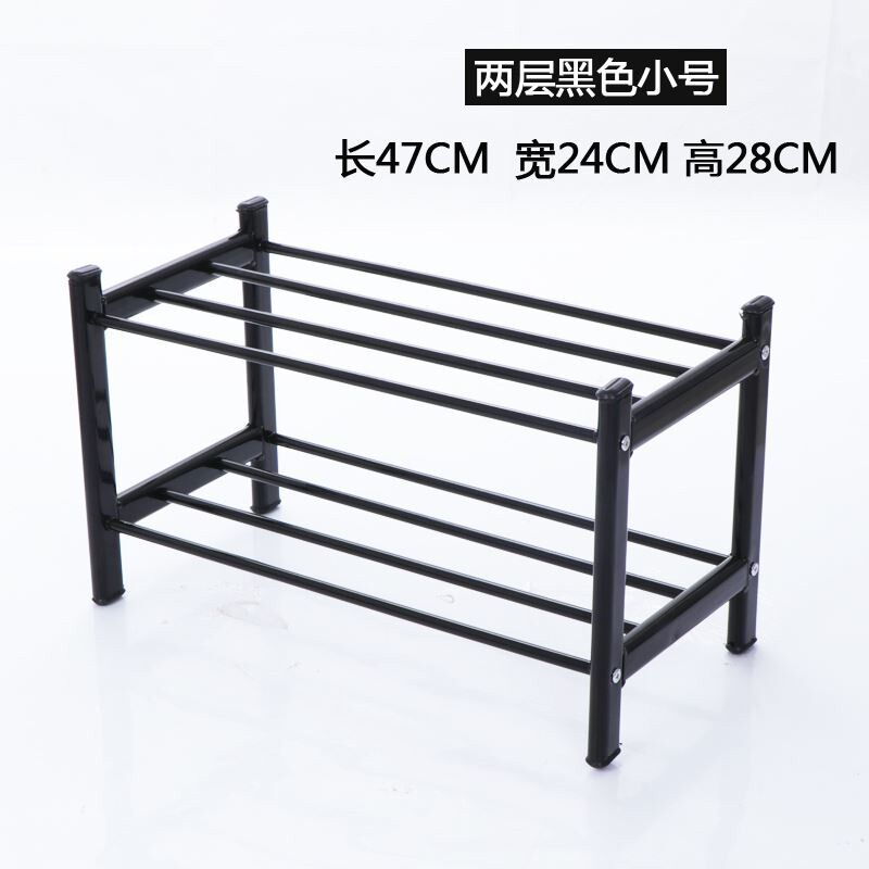 Two floor small shoe shelves Two floors Easy home Shoe cabinet Iron art Dormitory Door Rear Door Rear Accommodating Deck size Number of stainless steel