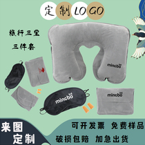 Travel Sanbao inflatable aircraft pillow blindfold custom printed logo aviation campaign advertising promotional small gifts