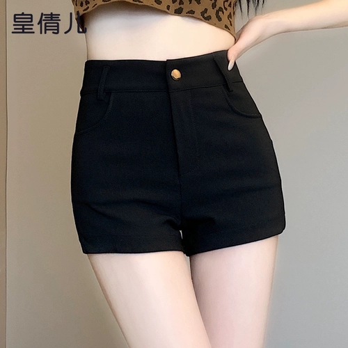 Черные шорты, штаны, летняя одежда, высокая талия, А-силуэт, по фигуре