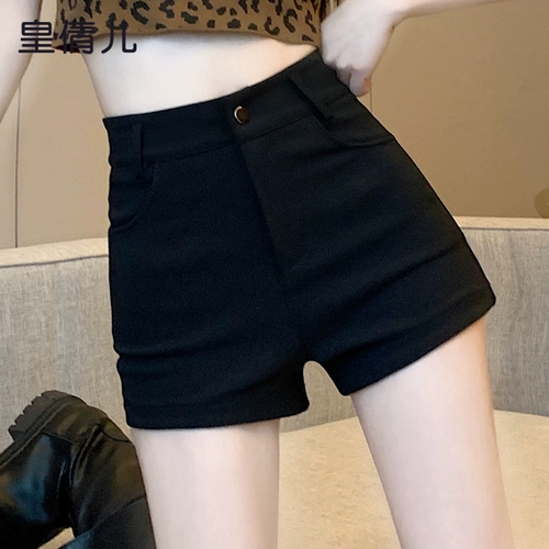 Черные шорты, штаны, летняя одежда, высокая талия, А-силуэт, по фигуре