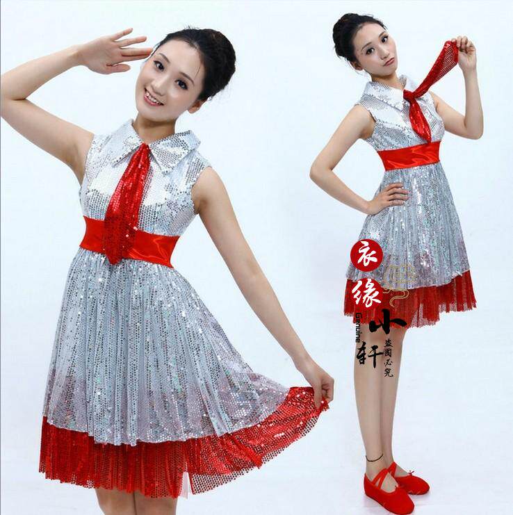 Middle school students' collective performance clothing school uniform female dress children's performance clothing college style stage chorus clothing
