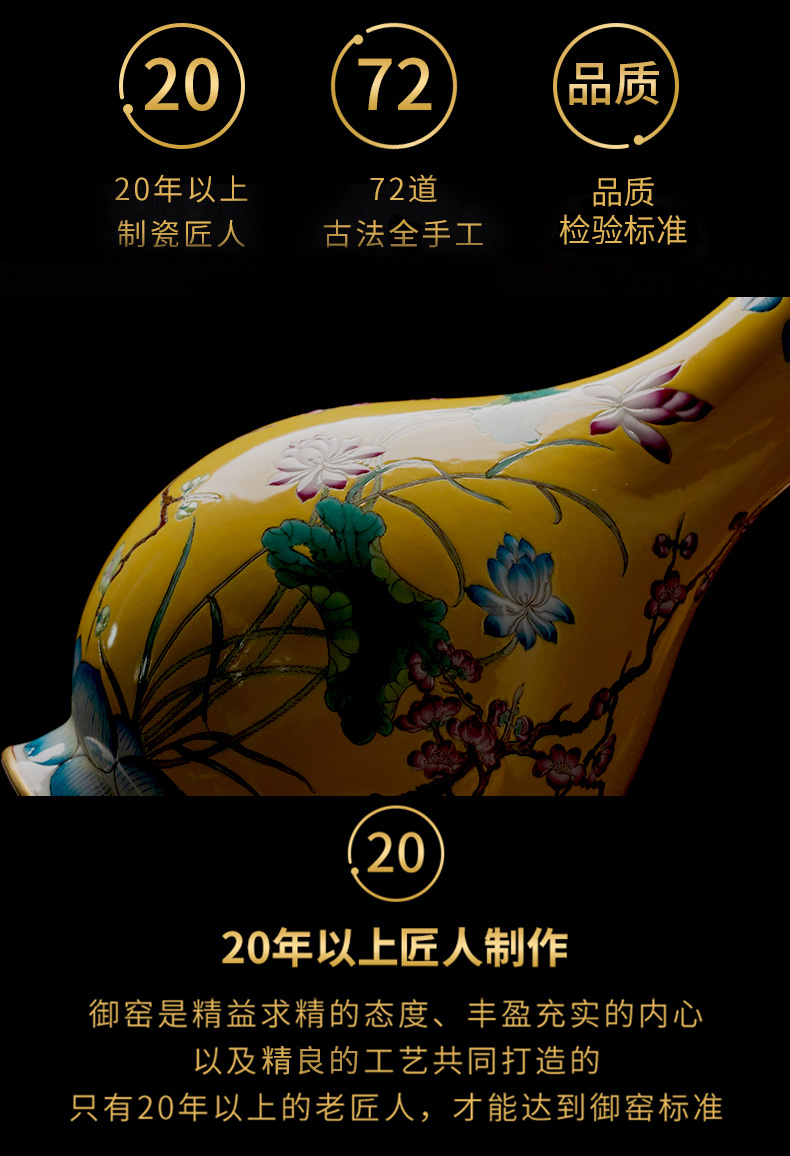 Ning hand - made antique vase seal up with jingdezhen ceramic bottle vase furnishing articles sitting room four seasons flower okho spring bottle