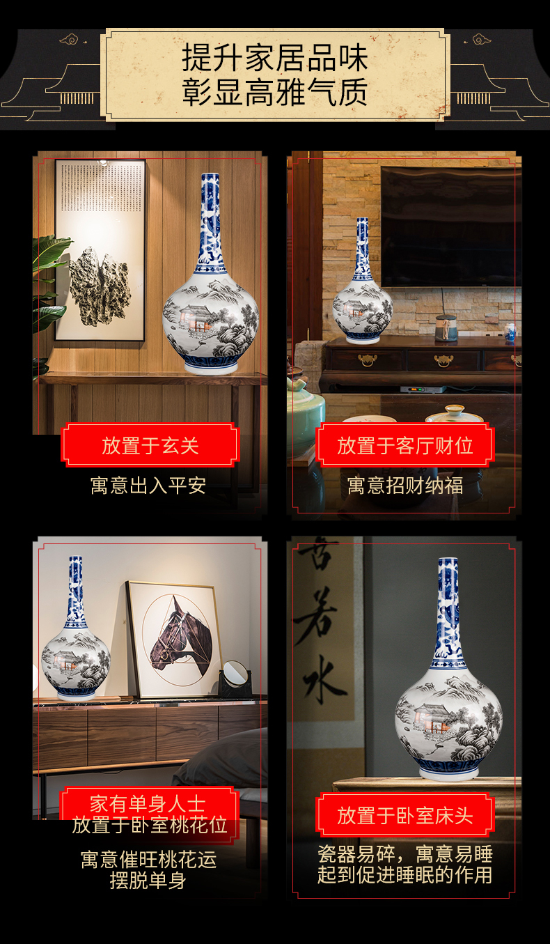 Better sealed up with porcelain of jingdezhen ceramic floret bottle furnishing articles sitting room of Chinese style restoring ancient ways is rich ancient frame blue and white porcelain antique