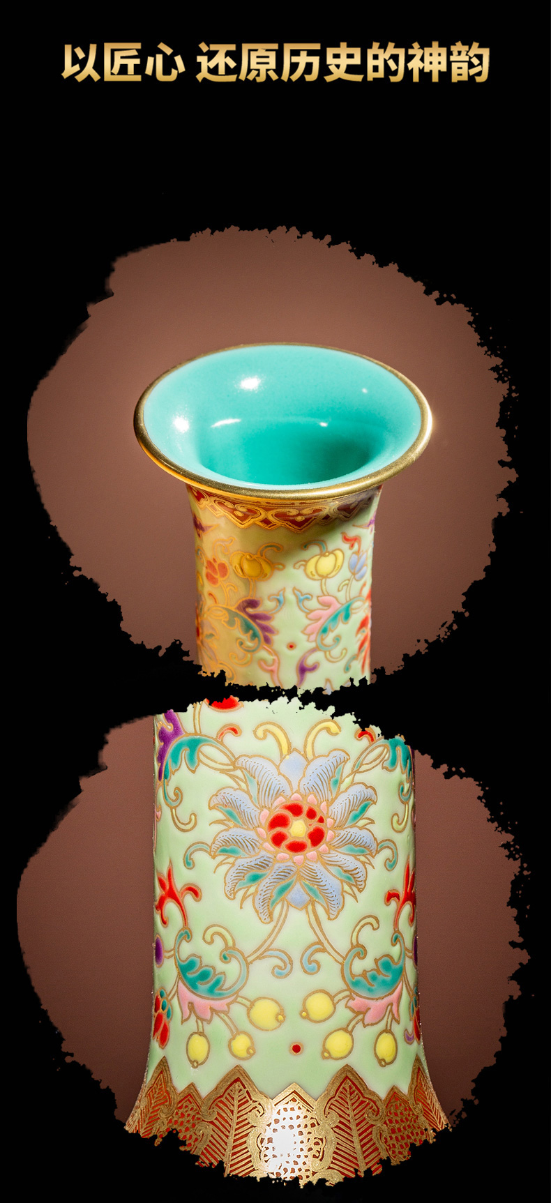 Ning hand - made antique vase seal up with jingdezhen ceramic bottle vase furnishing articles sitting room green space around branch grain design