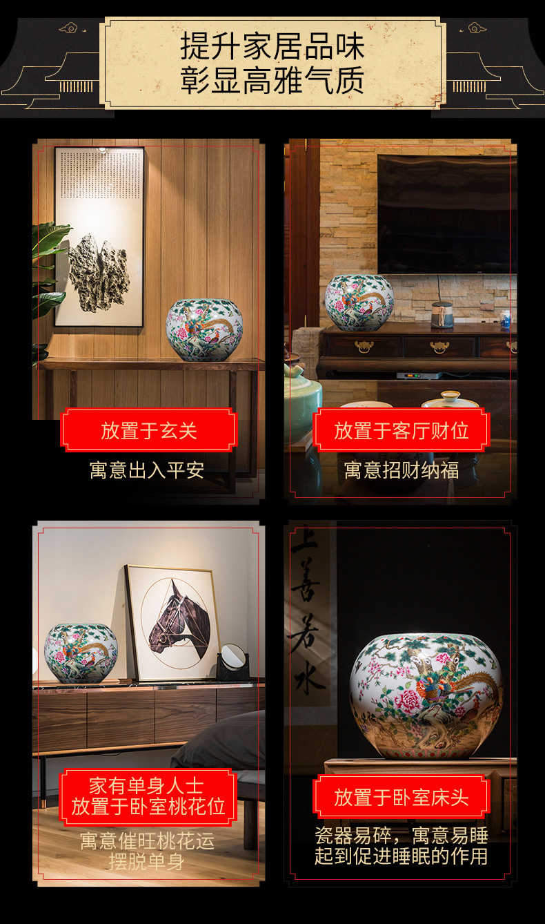 Ning hand - made antique vase seal up with jingdezhen ceramic bottle vase furnishing articles powder enamel grain washing sitting room