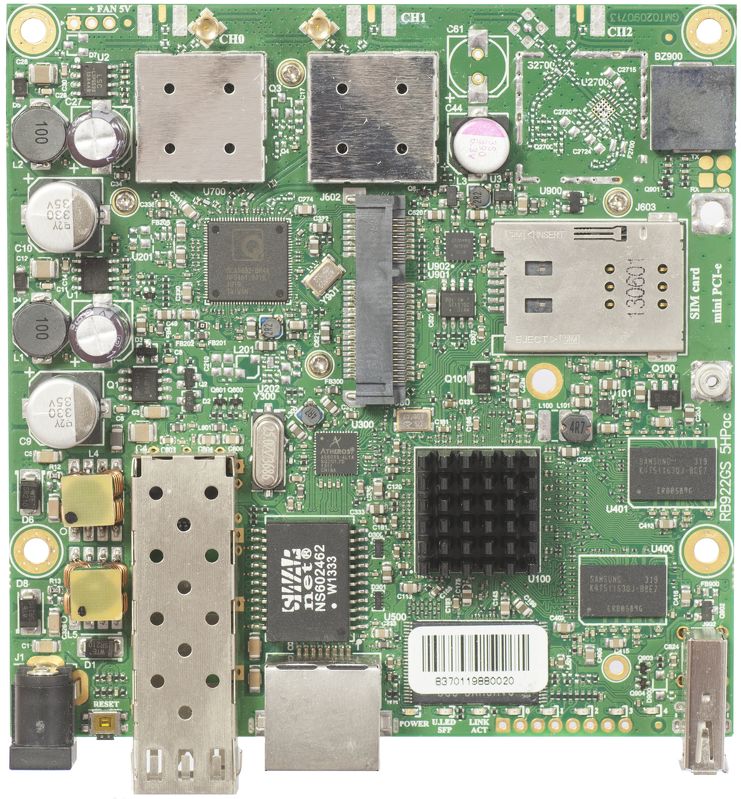 MikroTik RB922UAGS-5HPacD Wireless routing motherboard with SIM bayonet SFP port