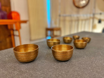 Singing bowl copper bowl sound bowl mini set Nepalese handmade domestic sound therapy Sanskrit sound bowl Tibetan meditation bowl sound bowl