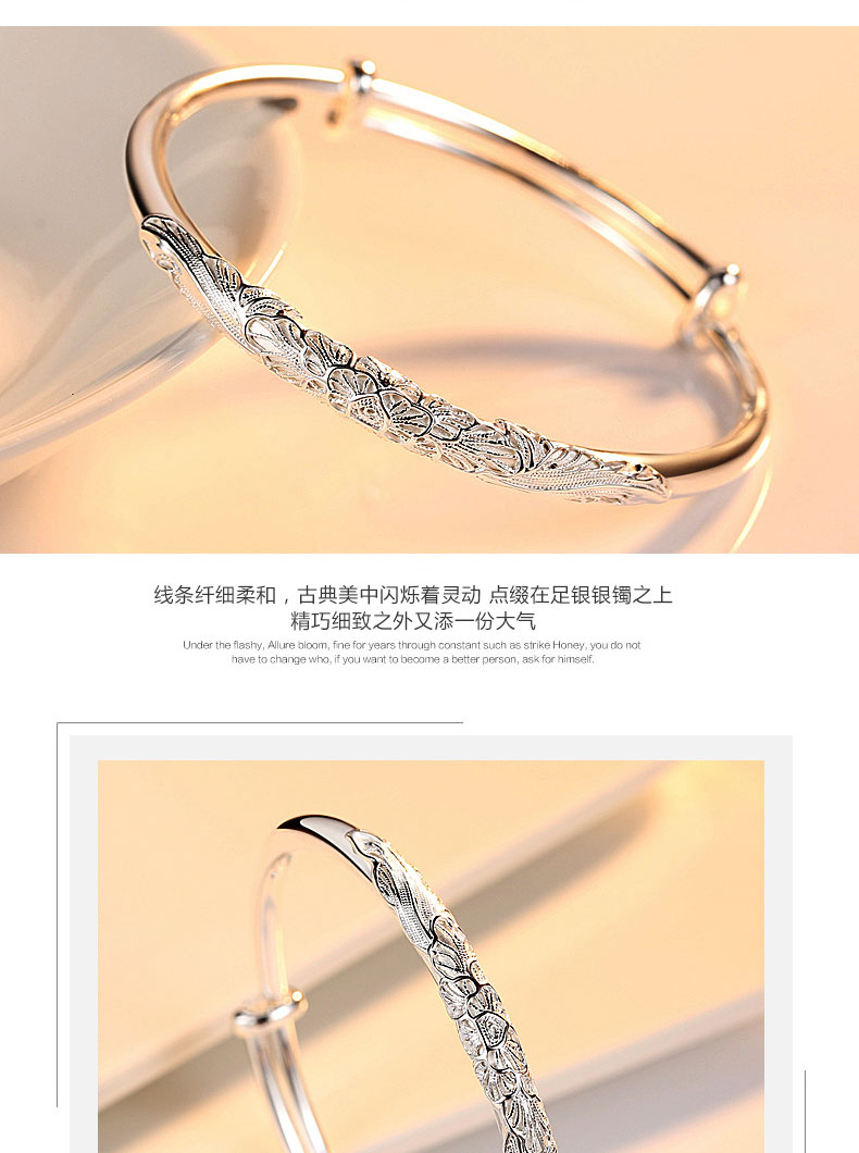 Đồ nư vòng đeo tay nữ sterling bạc cũ phượng bạc vòng đeo tay trẻ em phần đơn giản xiangyun 999 bạc vòng đeo tay để gửi mẹ bạn gái món quà