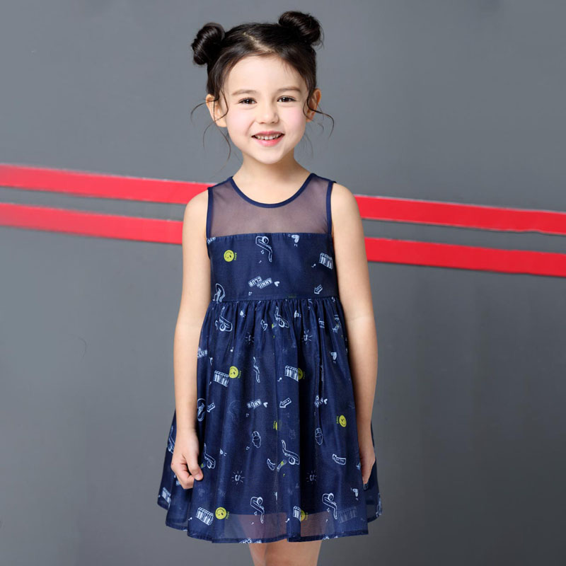 Annai Children's Wear Girls Summer Chiffon Sleeveless Dress Camisole Dress Princess Dress EG823277
