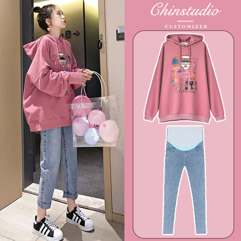 Pregnant Woman Spring Clothing Online Red Pregnancy Mid-Suit Fashion style Spring and autumn new gestation for women's clothing and women's clothes in spring and autumn