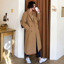Coat women long 2020 autumn and winter New woolen coat Korean version thin casual thick warm woolen coat