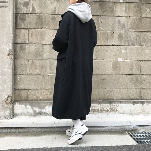 Длинное демисезонное шерстяное пальто для школьников, в корейском стиле, средней длины, большой размер, увеличенная толщина