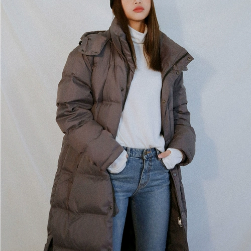 Сверхдлинный пуховик, куртка, коллекция 2021, в корейском стиле