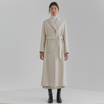 Woolen coat Lady long knee 2021 autumn and winter New Korean version of Heben style woolen coat thickened