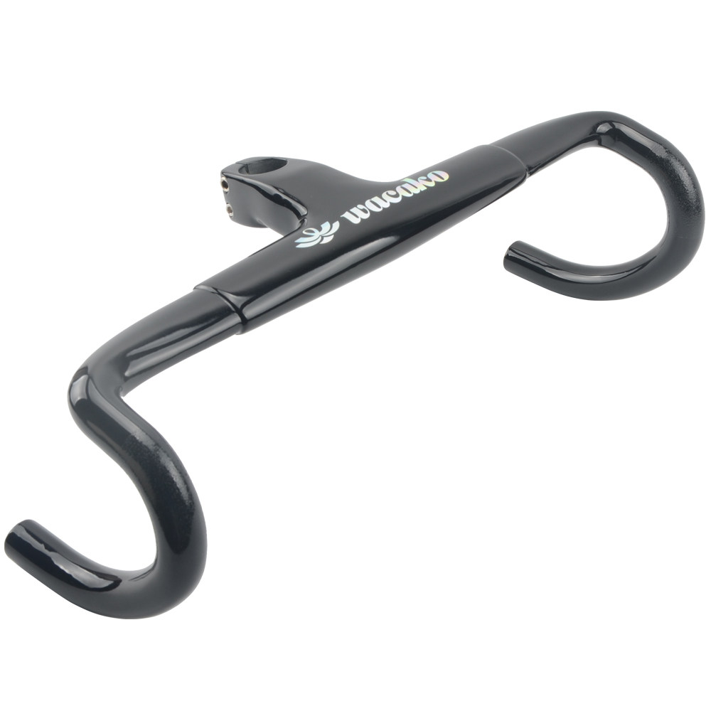 Wacako full carbon fiber road bike one-piece bend handlebar bicycle handlebar one-piece set full carbon handlebar