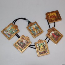 Nepal hand-carved tanka pendant Tibet tanka necklace mineral pigment Zodiac Tangka Mini Tangka