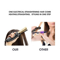 Tool curling straightening comb hair straightener wet and dry hair straightening comb multifunctional V-shaped straight clip hairdressing fast
