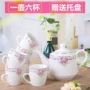 Bộ ấm trà bằng gốm sứ đặt chén trà cưới có công suất lớn - Trà sứ bình trà thủy tinh có lọc