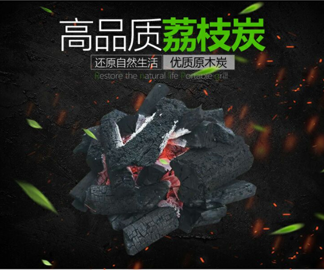 Lychee fruit charcoal outdoor hot pot barbecue charcoal smoke-free warming charcoal resistant to burning flammable household heating lychee charcoal