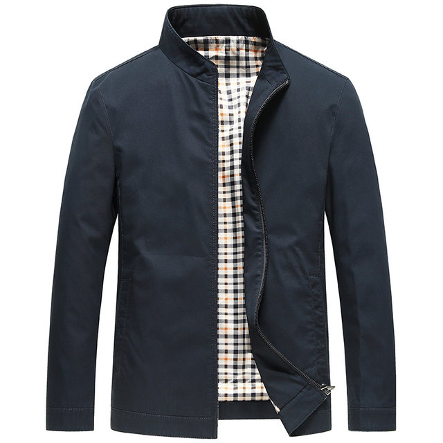 Woodpecker stand collar jacket ຜູ້ຊາຍພາກຮຽນ spring ແລະດູໃບໄມ້ລົ່ນທຸລະກິດ jacket ຝ້າຍບາດເຈັບແລະກາງອາຍຸສູງສີແຂງສັ້ນເທິງສຸດ