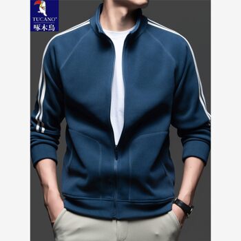 Woodpecker stand collar cardigan jacket men's sweatshirt ພາກຮຽນ spring ແລະດູໃບໄມ້ລົ່ນຄົນອັບເດດ: ກິລາໃຫມ່ກິລາກາງແຈ້ງບາດເຈັບແລະຫນາ.