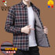 Woodpecker 100% wool warm shirt ຜູ້ຊາຍໄວກາງຄົນ velvet thickened shirt brushed plaid dad top