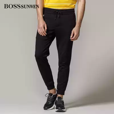 BOSSsunwen Bos ShenWei men's autumn new casual pants draw rope toe slim slim Joker cotton trousers