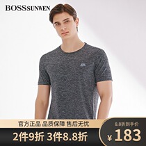 BOSSsunwen Bosshenwei Summer Thin Short Sleeve T-shirt Mens Sports Running Quick Dry Casual T-shirt