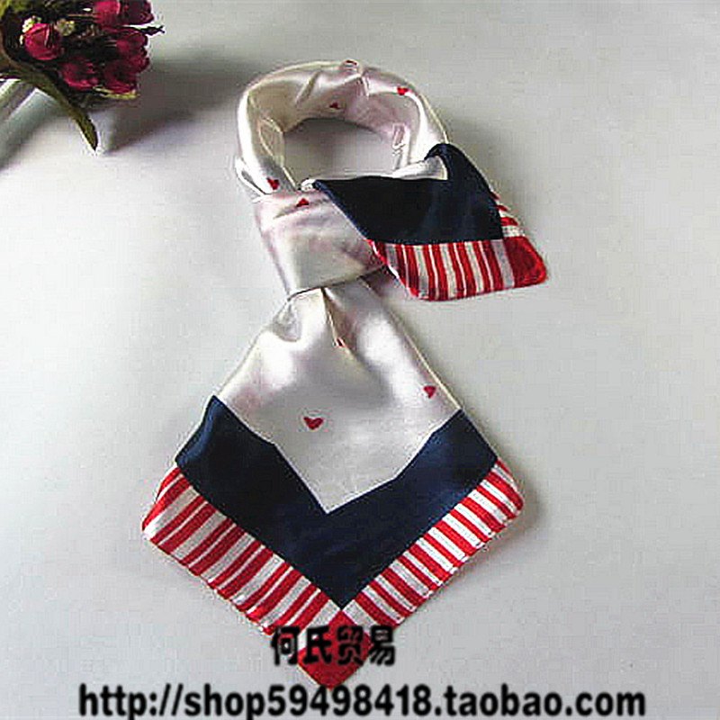 Career work silk scarf striped scarf office bank business hotel stewardess 4s shop waiter uniform small square scarf