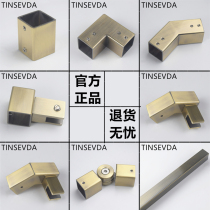 304 glass tie rod Green bronze L-shaped shower room hanging clip square pipe flange Diamond bathroom glass clip