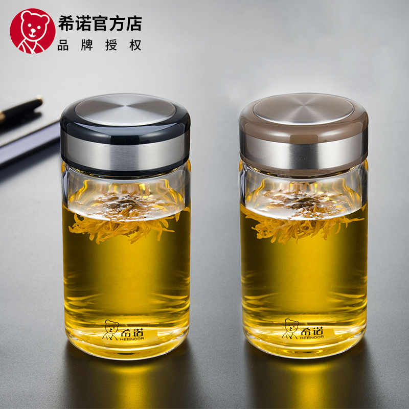 Shino glass cup single layer with cover cup men short fat thickened large capacity tea cup portable household water glass