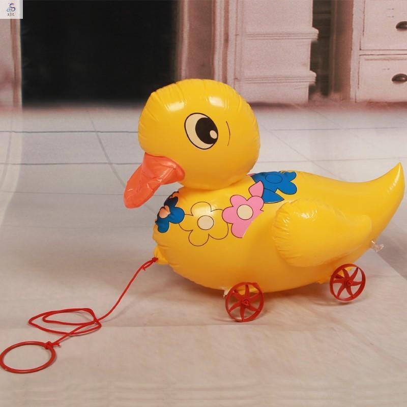  Wheels Thickened Cartoon Balloon Inflatable Props Active Animal Pull Car With Children Pull Wire Toy Small Push