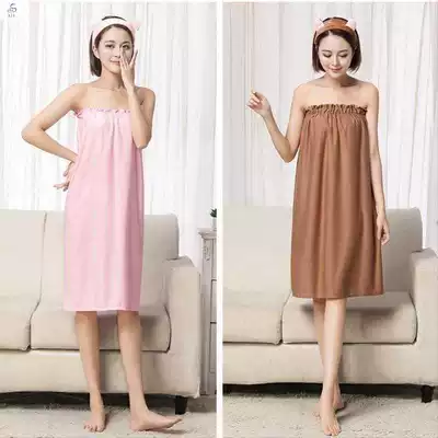  Summer large size wrap skirt beauty salon guests cotton half-body bathrobe guest pajamas sweat steaming thin bandeau bath skirt chest