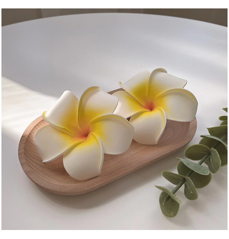 Plumeria flower headdress sweet flower hairpin side clip bangs clip travel seaside clip hairpin retro hair accessories all-match