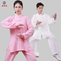 High-end new linen tai chi suit mens and womens summer factory direct martial arts practice suit morning exercise cotton and hemp Tai Chi clothing