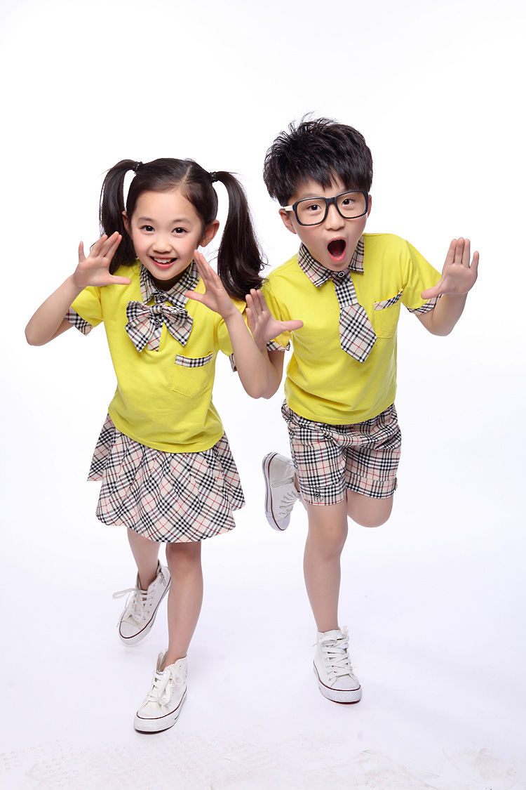 Mới mẫu giáo quần áo học sinh hè trường đồng phục mùa hè ngắn tay phù hợp với người Anh gió dịch vụ đẳng cấp tùy chỉnh bán buôn quần áo bé trai