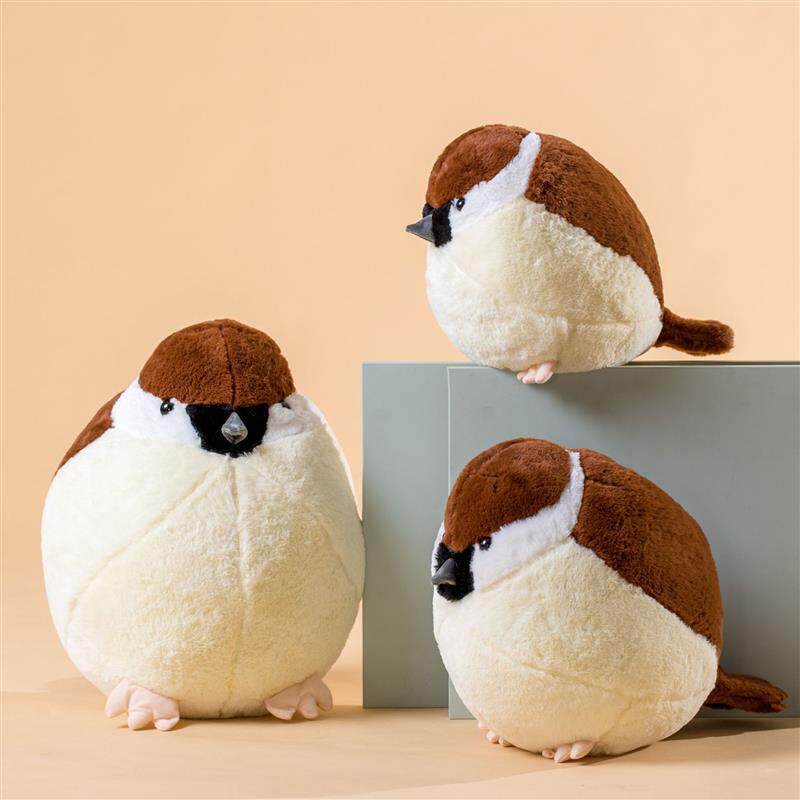 2022 Cross-border Emulation Sparrow Plush Animal Paparazzi Bedroom Decoration Pendulum for Children's Gift