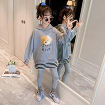 Korean girl hooded sweatshirt set 2022 autumn and winter new foreign big boy two-piece set Internet celebrity fashion top trend