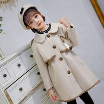 The long-grown coat of Korean girls is thickened in autumn and winter The new little girl coat tide for children