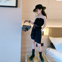 Korean girl bandeau jumpsuit 2022 new fried street childrens clothing girls summer childrens catwalk performance fashion trend
