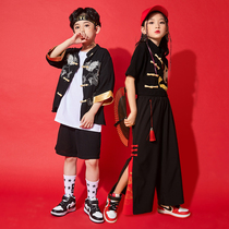 Girls Chinese style classical performance costume Spring and autumn June 1 group performance trendy clothes boys street dance Hanfu catwalk set