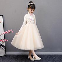 Girls Hanfu Chinese style cheongsam 2021 new spring and summer high-end dress dress princess skirt mesh childrens dress